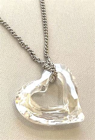 Swarovski Sterling Silver and Crystal Heart Necklace