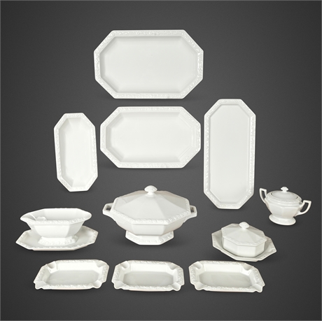 11-Piece Rosenthal “Maria” White Octagonal Serving Set