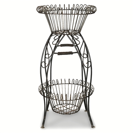 IronWrought Iron Two-Tier Plant Stand — 38"