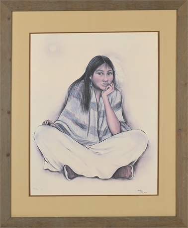 Sheila Hill 'Indian Girl' Limited Edition Print