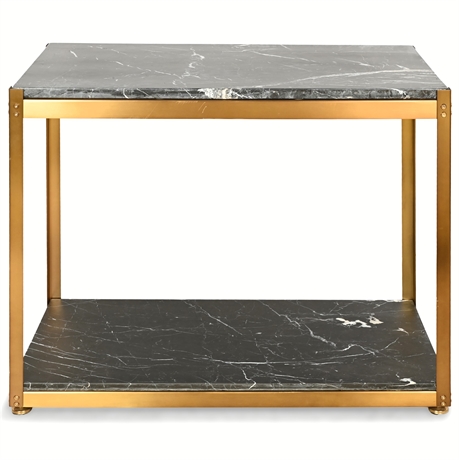 Arteriors Iro 36-Inch Marble Top Steel Console Table – Industrial Chic Elegance