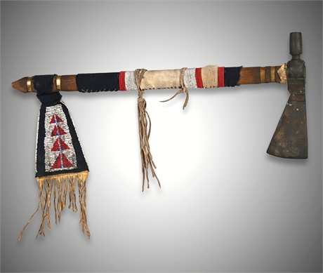 Late 19th C. Style Plains Indian Ceremonial Pipe Tomahawk – Buffalo Honoring