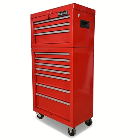 Mastercraft USA Tool Chest — 10 Ball-Bearing Drawers, Red Steel Cabinet