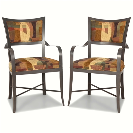 Pair Steel Armchairs