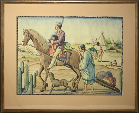1930 Native American Watercolor