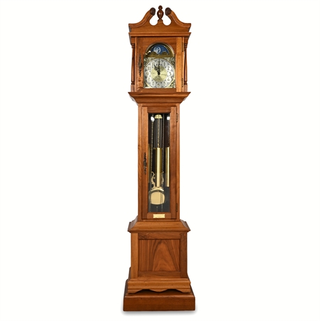 Viking Walnut Grandfather Clock – Hermle 451‑050H Westminster, 1983