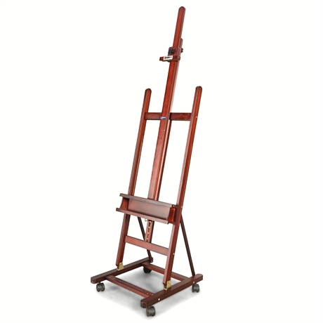 Sotto Urban Artist Easel No. 2 – Mahogany H-Frame with Brass Hardware