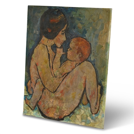 Mother and Child Mid-Century Portrait