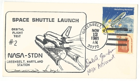 Dale Gardner Signed STS-2 STDN Cover, Greenbelt MD Nov 12 1981 — MVES COA