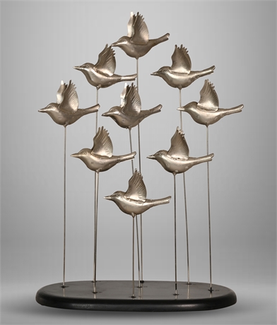 19" Decorative Metal Birds