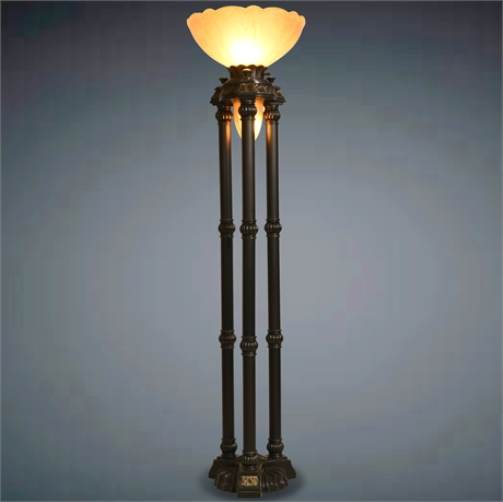 72" Elegant 3-Column Torchiere Lamp