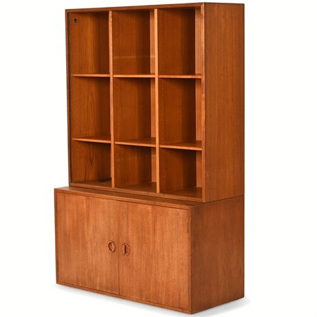Mid-Century Danish Teak Hansen & Guldborg Wall Unit Bookcase Cabinet