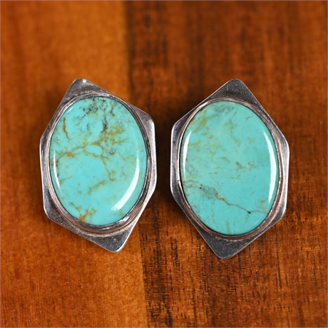 Ralph Sena Navajo Sterling Silver & Turquoise Earrings