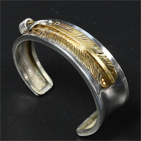 Sterling Silver Navajo Cuff by Andy Marion