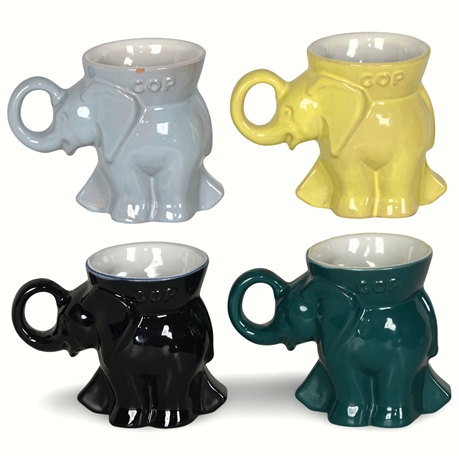 Frankoma Republican Elephant Mugs (1986-1990)