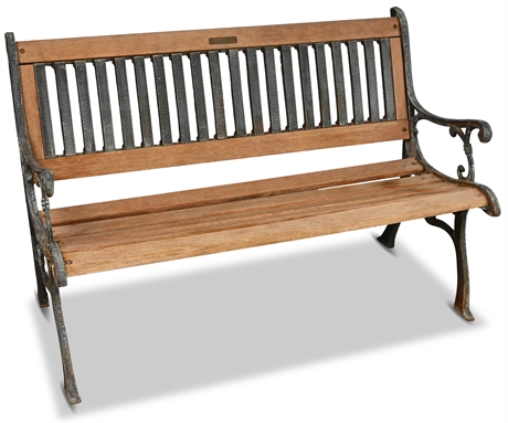 Iron & Wood Park Style Bench