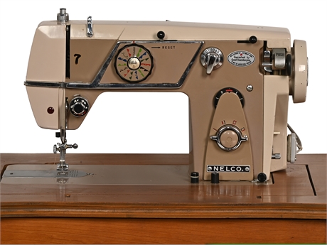 Vintage Nelco Sewing Machine & Cabinet