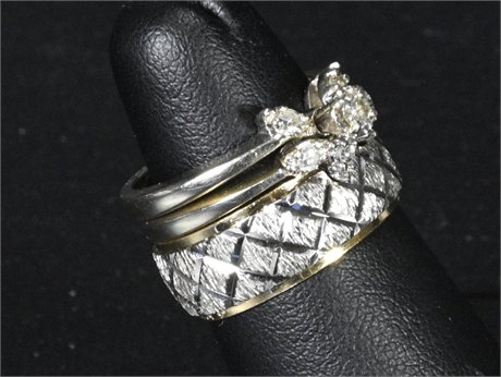 14k White Gold and Diamond Engagement Set