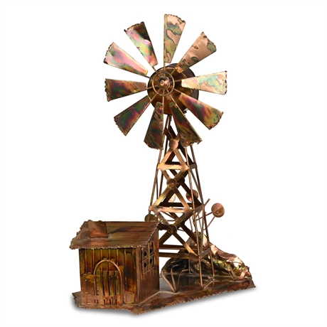 Vintage Brass Musical Windmill