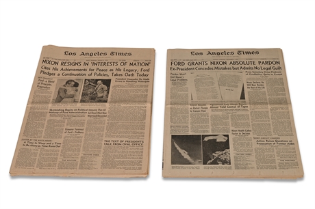Nixon Resignation L.A Times Los Angeles Times Nixon Resignation Newspaper