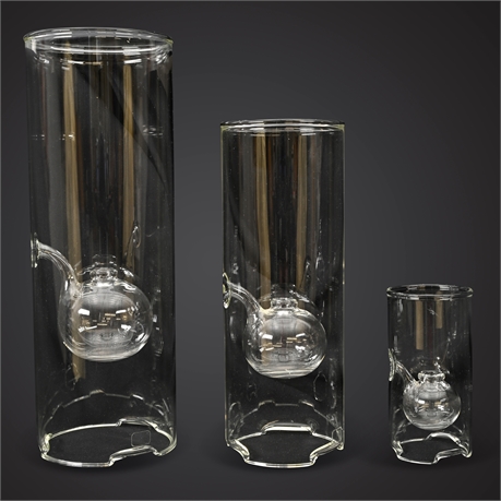 Set of 3 Wolfard Glass Oil Lamps – 6", 12", 15"
