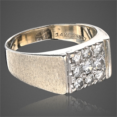 Bold 14K White Gold Diamond Cluster Ring – 1.68 ctw, Size 12