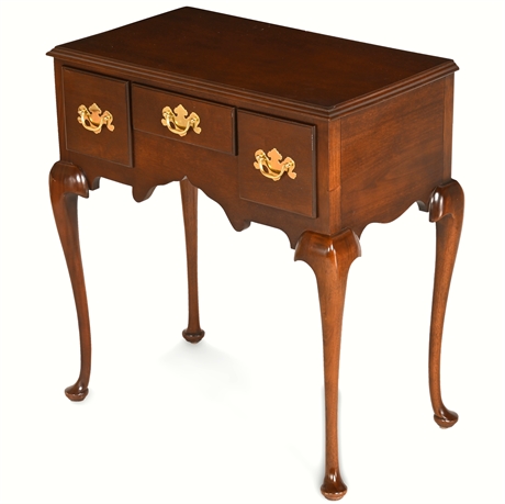 Late 20th Century Queen Anne Style Mahogany Three-Drawer Lowboy