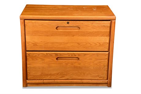 Horizontal Oak File Cabinet