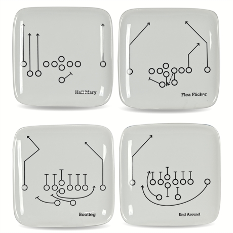 (12) Football Play Appetizer Plates