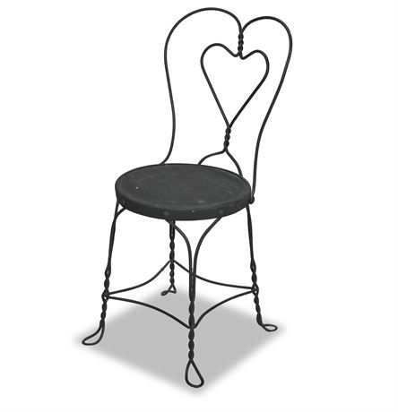 Twisted Wrought Iron Ice Cream Parlor Bistro Chair