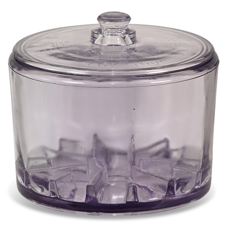1940's Cambridge Glass 'Cheese Preserver' Purple Hue Glass Container