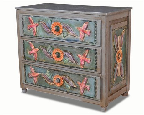 Vibrant Hand Painted 3 Drawer Chest