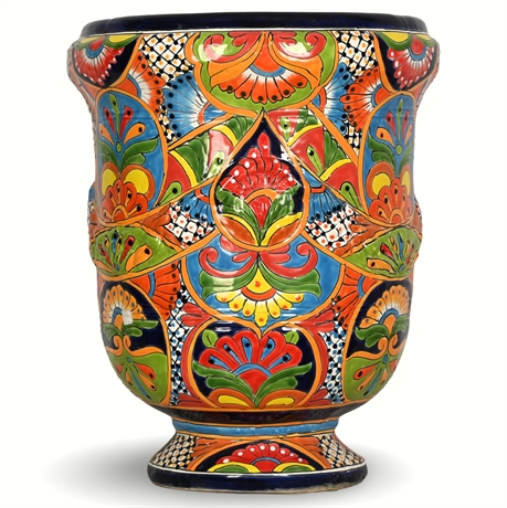 20.5" Talavera Hand-Painted Mexican Ceramic Planter