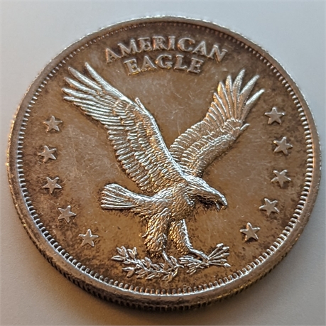 American Eagle Silver Trade Unit 1 Troy oz .999 Fine Silver Round