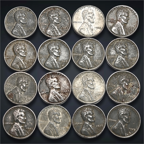 (16) 1943 Steel Pennies