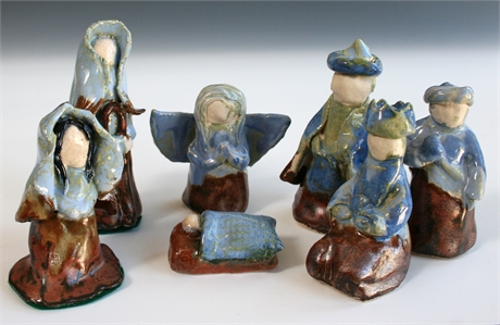 Anna Ransom 'Blue & Copper Nativity Set'