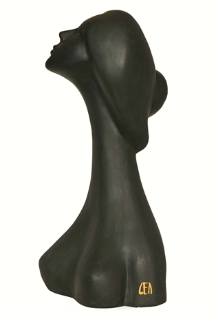 Modernist Female Bust Sculpture Mid 20th C