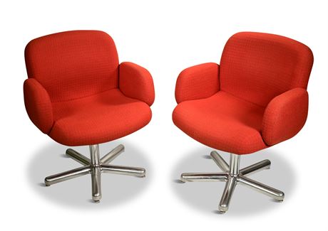 Pair Mid-Century Swiveling Chairs