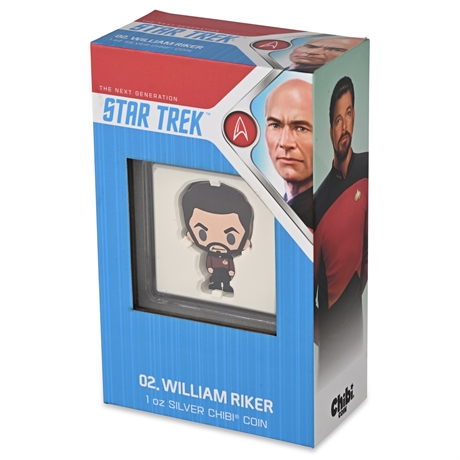 2022 Niue Star Trek TNG WILLIAM RIKER Chibi 1 oz .999 Silver Proof Coin #00946