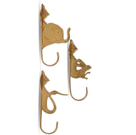 Whimsical Brass Animal Coat Hooks