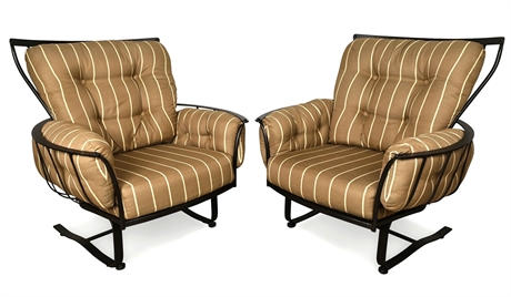 Pair of O.W. Lee Monterra Spring-Base Rocking Club Chairs
