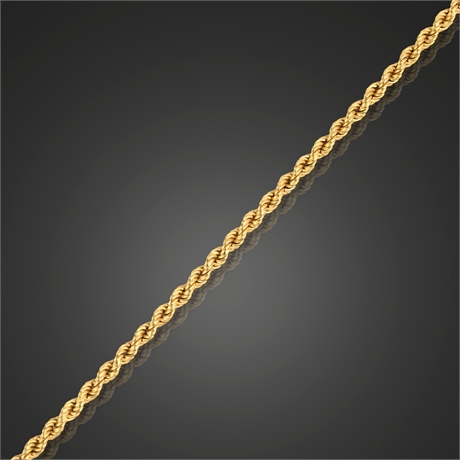 14K Italian Gold Rope Chain Necklace – 20.5", 10.4g