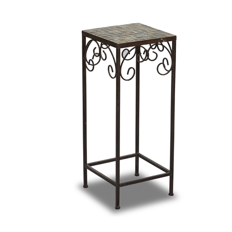 Tile Top Iron Plant Stand
