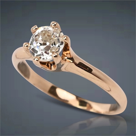 14K 1/2 Ct Diamond Engagement Ring, Size 5
