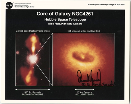 Steven Hawley Signed NASA Hubble Photo — NGC 4261 Black Hole, STS-31 Deployer