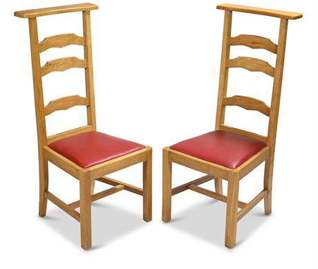 Pair Solid Belgian Prayer Chairs