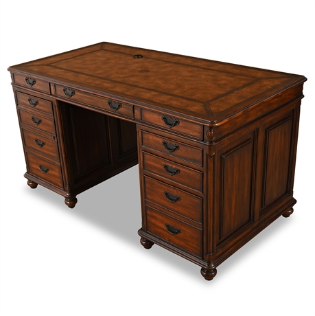 Theodore Alexander “Edwardian Gentleman’s Pedestal Desk”