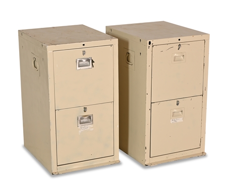Pair Vintage Government Issue File Cabinets