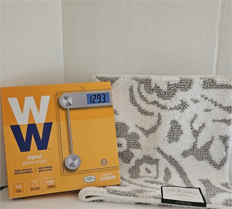 Bathroom Rug and Weight Scale