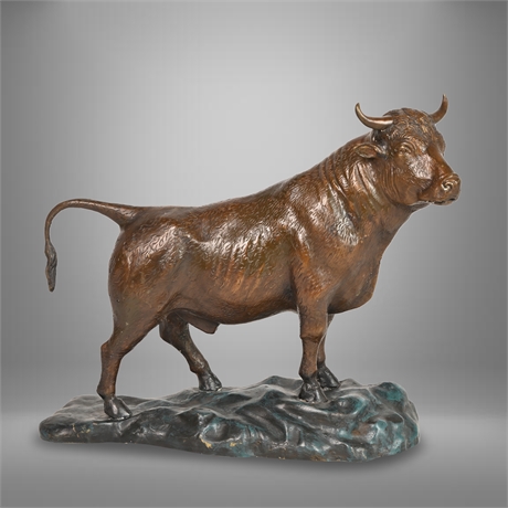 Triumphant Bull Bronze Sculpture